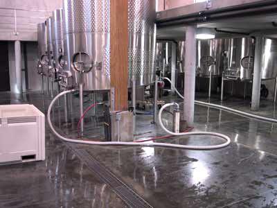 Wine racked by gravity from