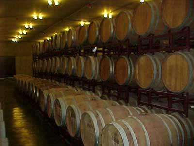 Filled barrels stored