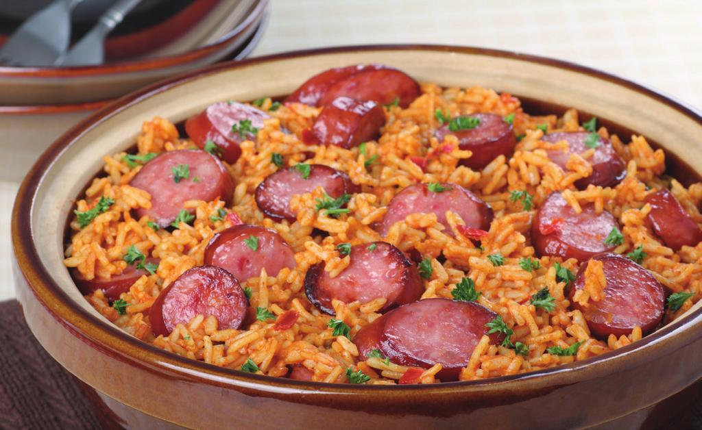 Kielbasa and Rice Serves 4. Prep time: 30 minutes active; 60 minutes total.