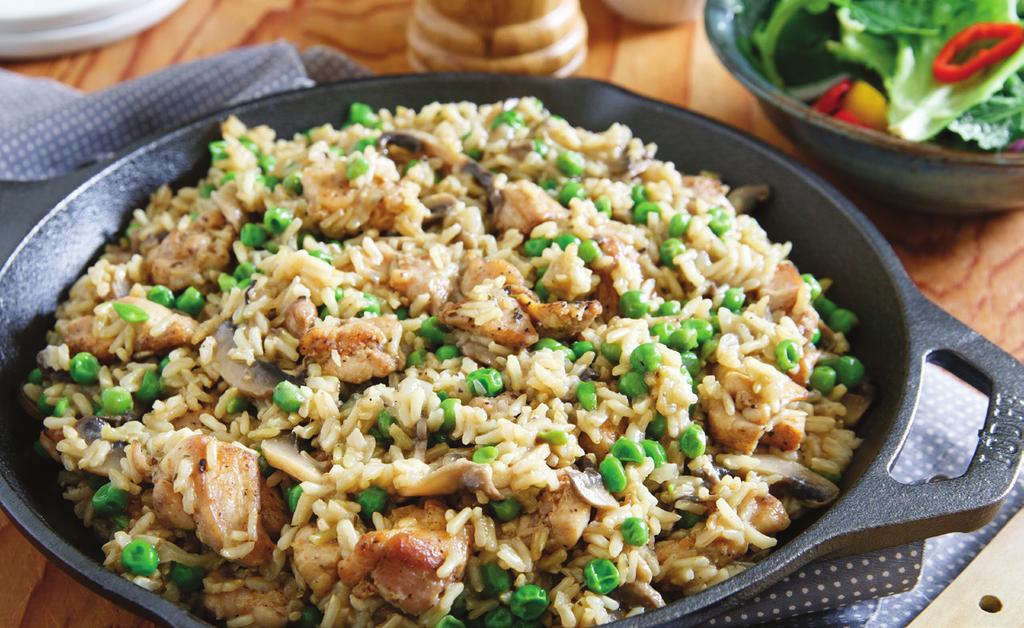 Mushroom Chicken and Rice Serves 4 to 5. Prep time: 25 minutes active; 60 minutes total.