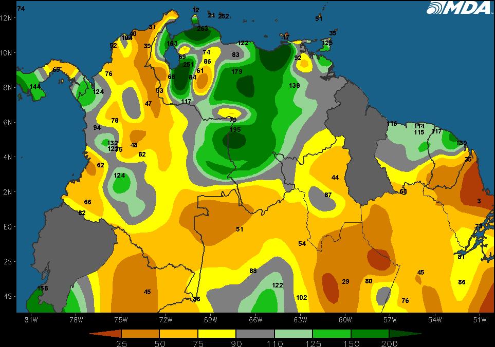 Dry weather across most of the belt in Brazil this week should favor early harvesting Soil moisture will remain adequate across the Central Highlands of Vietnam Showers should improve soil moisture
