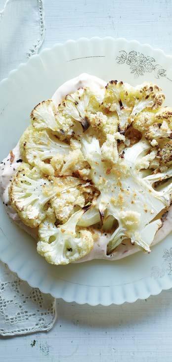 ROASTED CAULIFLOWER WITH GOAT CHEESE FONDUE MAKES 4 SERVINGS PREHEAT OVEN TO 400 F For fondue, place goat cheese, cream cheese, feta, half-and-half, salt and pepper in KitchenAid Diamond Blender.