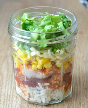 Layered Rice Salad 100g Rice To create layers: Peppers (mixed colours) 1 small can of Sweetcorn 1 Tomato 1 Grated Carrot 1 Small cucumber Lettuce (small) Remember to bring in a container 1.