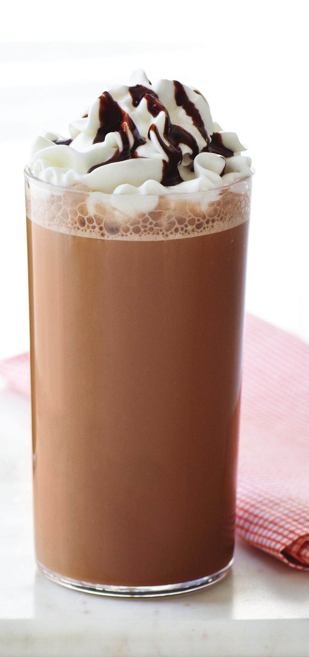 COLD Makes: 2 (0-ounce) servings Mocha Ninjaccino ICED/FROZEN SPECIALTY 3 cups ice 4 cup % milk 4 cup chocolate syrup, plus more for garnish Whipped cream, for garnish.