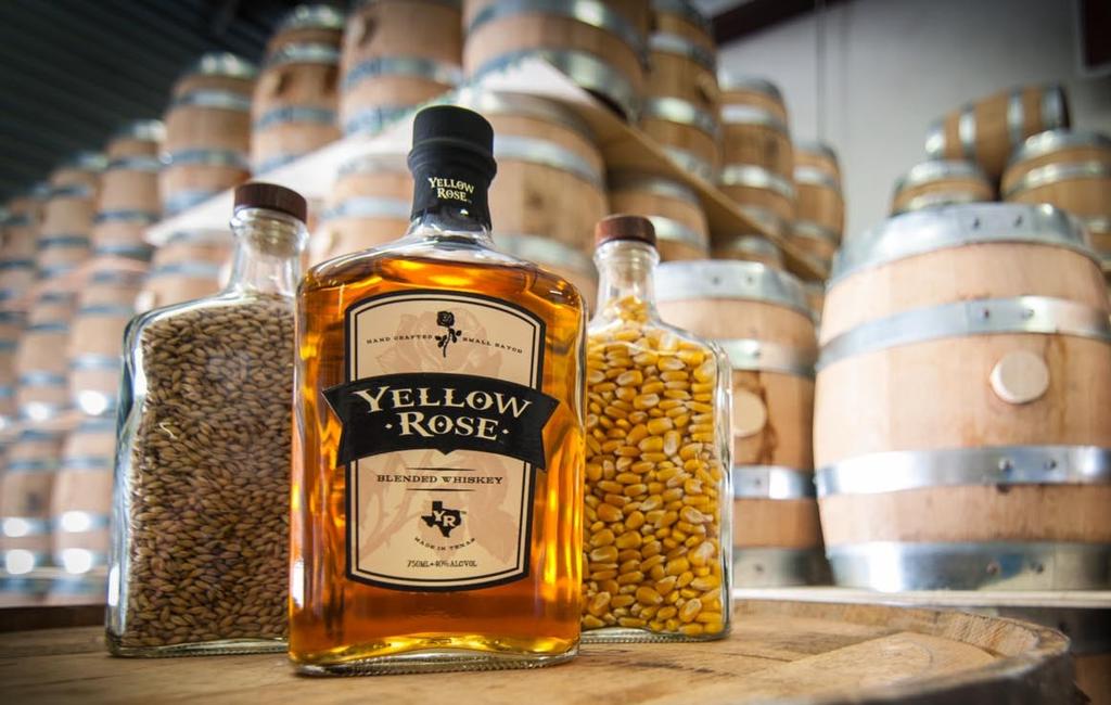 What makes blended whiskey different that bourbon? Yellow Rose BLENDED WHISKEY Yellow Rose Blended Whiskey (40% ALC / VOL) is a fusion of character just like Texas culture.