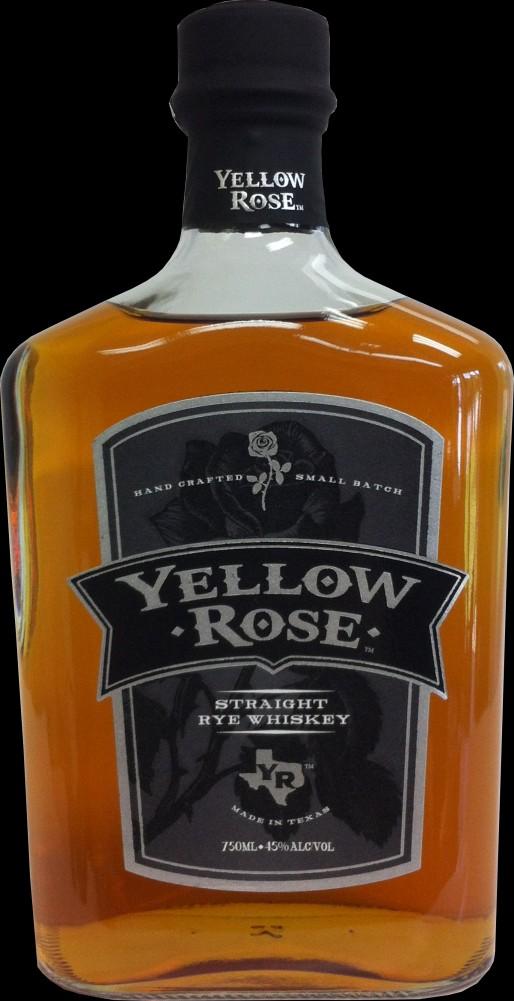 Never heard of rye whiskey? Yellow Rose Straight Rye Whiskey Yellow Rose Straight Rye Whiskey (46% ALC / VOL) is hand selected, blended and bottled right here in Texas.