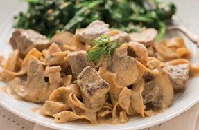 Black & Blue Beef Stroganoff 1 tablespoon vegetable oil 1 pound boneless beef sirloin, cut into bite-size pieces 1½ tablespoons Onion Onion Seasoning 1 (8 ounce) package sliced fresh baby bella