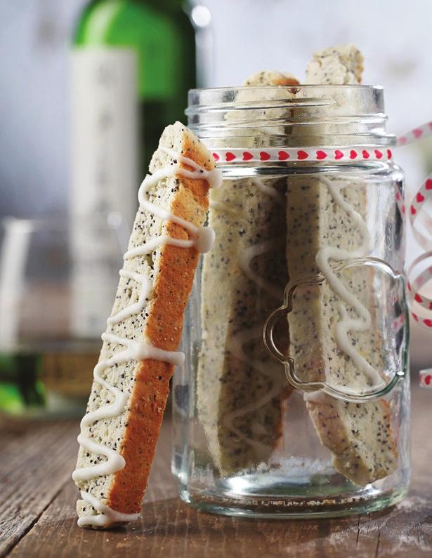 DESSERT Chenin Blanc Lemon Poppy Seed Biscotti SERVINGS 18 PREP TIME 25 minutes TOTAL TIME 1 hour ¼ cup (60 ml) split red lentils ½ cup (125 ml) butter, at room temperature ¾ cup (175 ml) granulated