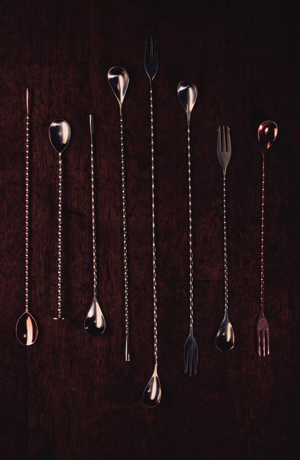 Mixing Spoons & Mixing Glass Combining elegant aesthetics with sturdy build and balance, Genware Mixing Spoons are a quintessential must-have for the modern Mixologist.