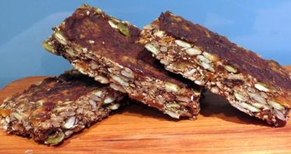 Best kept in the fridge, will keep 2 weeks or in the freezer up to 3 months. Live! Sprouted Energy Bar - $4 per bar, ca.