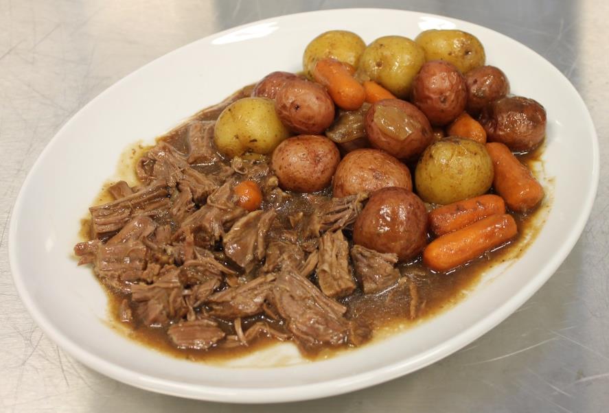 Pot Roast with Root Vegetables 1. Use a fresh, minimally processed chuck roast 2. Inject with marinade and vacuum tumble 3. Topically season chuck roast 4.