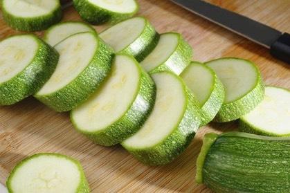 rosemary garlic zucchini Yield: 3 servings You will need: cutting board, knife, parchment paper, baking sheet, mixing bowl, wooden spoon 2 zucchini, cut in half lengthwise and then into half circles