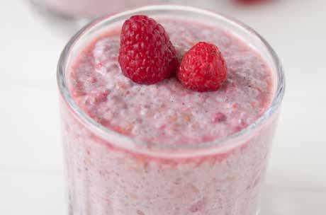 Breakfast Raspberry chia breakfast pudding with LSA and coconut 2 Tbsp chia seeds ½ cup almond milk ¼ cup raspberries 1 Tbsp LSA 1 Tbsp desiccated coconut 1.
