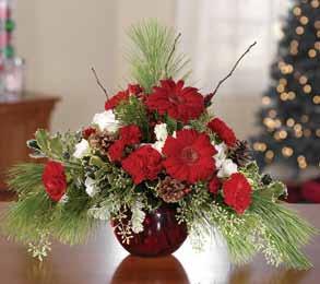 D. E. D. Merry & Bright Spread joy this holiday season with a hand-crafted fresh floral arrangement.