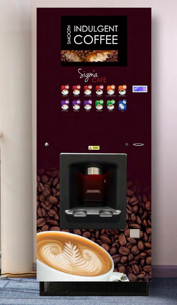 Sigma Café AN EASY TO USE MACHINE STYLED FOR RETAIL The Sigma Café offers the same great choices as the Sigma Touch without the interactive screen.