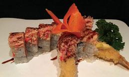 slightly fired spicy tuna on top, served with spicy mayo,