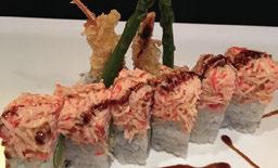 Ocean Roll Rock shrimp tempura, asparagus inside, king