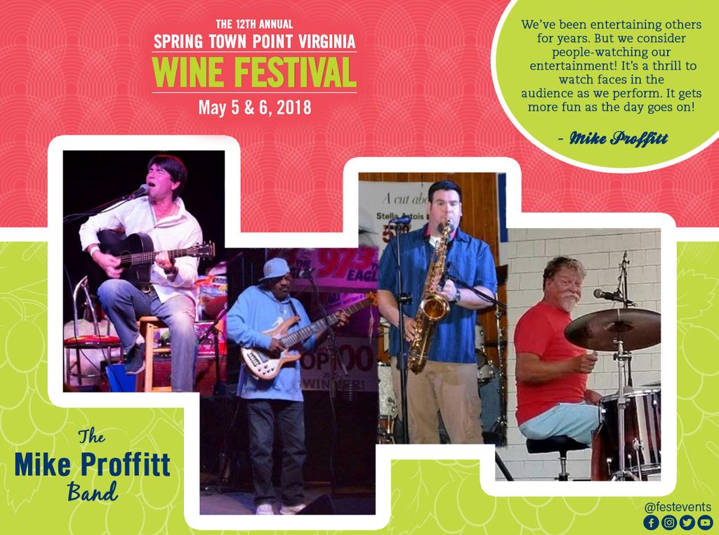 Entertainment Hometown favorites, The Mike Proffitt Band and The Brian Allard Duo, provide easy-listening soft rock originals