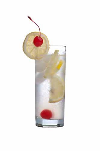 12 Tom Collins - 2 oz Gin - Soda Water - Lemon Slice - Cocktail Cherry Collins Glass 1.