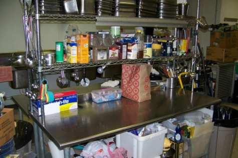 Stainless steel prep table 6 with Metro shelving over shelf and