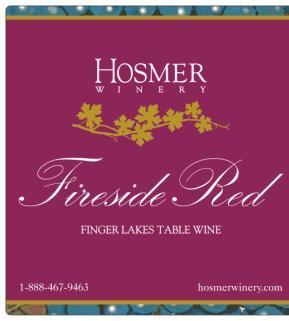 Hosmer Fireside Red The Fireside Red is an easy drinking chillable sweet red wine that is rich and smooth with overtones of black cherry and cinnamon.