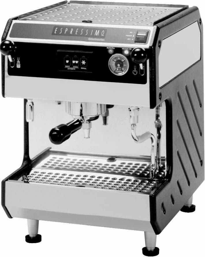 Espressimo TM Espresso Cappuccino Machines Operation & Installation Manual For Models 2450 & 1750 *Also includes information & instructions for Q & E models. TABLE OF CONTENTS Warning Labels.