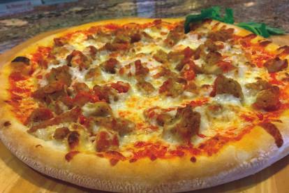 99 House Special Hot Wing Pizza Pepperoni, sausage, onion, roasted peppers, mushrooms, black olives, extra cheese, anchovies (optional) Crispy chicken, wing sauce, a blend of Mozzarella and American