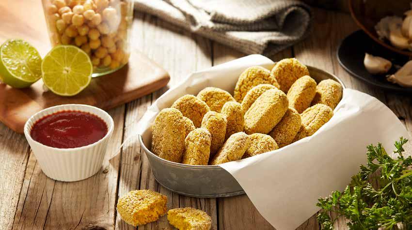 Chickpea Nuggets MAKES ABOUT 22 NUGGETS READY IN 1 HOUR Kids go crazy for this vegan alternative to chicken nuggets.