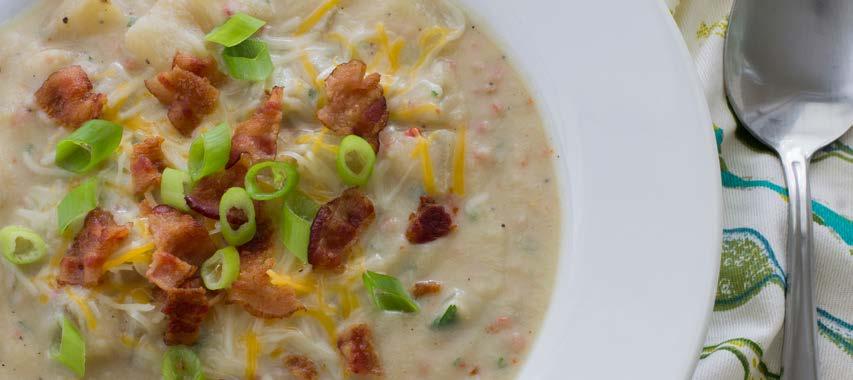 MAKE FRESH DINNERS - OPTION 2 LOADED BAKED POTATO SOUP Calories 240; Fat 9g; Saturated Fat 3.