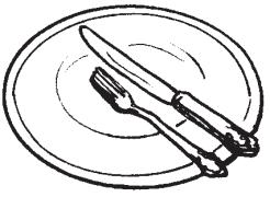 The fork is held the way a pencil is held, steadied between the index finger and the middle finger, except that the thumb is turned up rather than down, as when one is