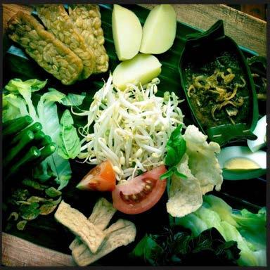 Gado - gado Indonesian vegetable salad. The vegetables used below are only a suggestion, you can use almost anything that is available at your market. Do use at least 3 different vegetables.