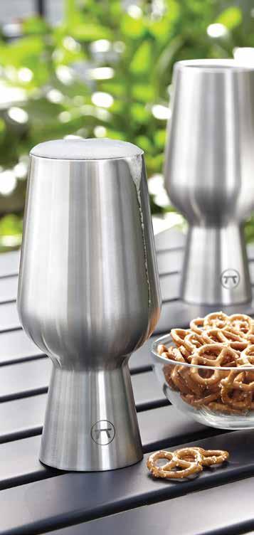 CHILLWARE BEVERAGEWARE new DOUBLE WALL STAINLESS STEEL IPA GLASSES 76451 Stainless Steel Set of 2, 18 oz.