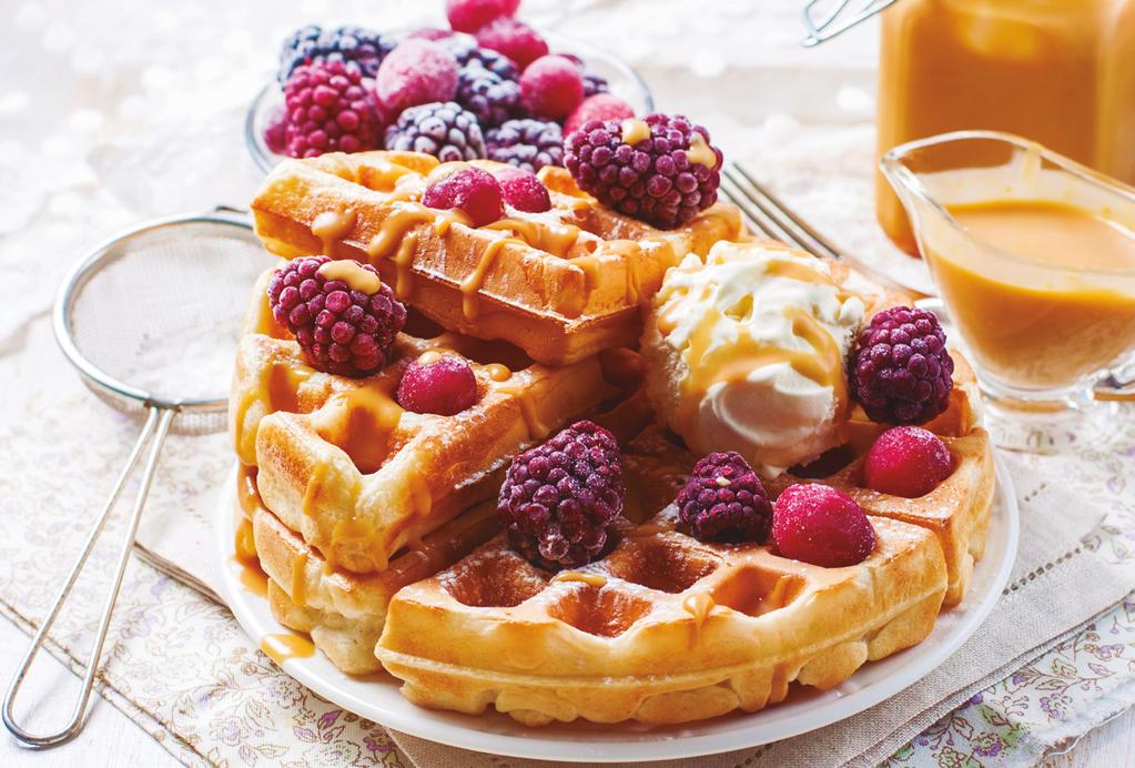 Infinite varieties in a simple format Discover the delicious, slightly vanilla flavour and incredible texture of real waffles; crunchy on the outside and soft on the inside.