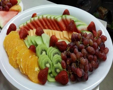 Platters (Small platter for 10-15 people/ large platter for 15-20 people) Price per platter Small Large Fresh Fruit Platter $29.50 $37.