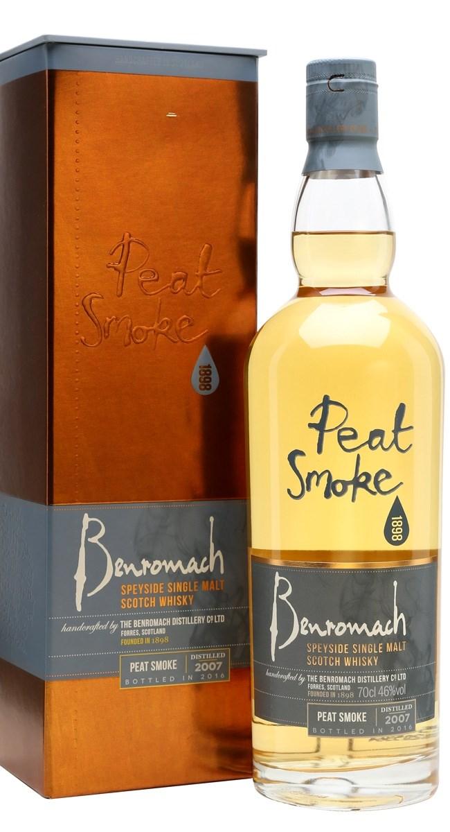 2007 BENROMACH CONTRASTS PEAT SMOKE 46% Alc/Vol; Speyside Pour yourself a dram of this seriously smoky single malt whisky we only produce very small batches of this unique Benromach Speyside whisky,