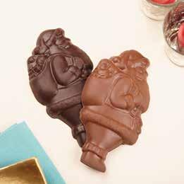 Made out of solid creamy milk chocolate or rich dark chocolate from only 100% sustainable cocoa, this Santa Claus makes a tasty nametag holder at your