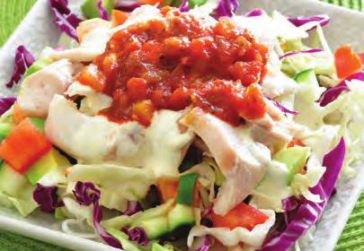 Fish Taco Salad 2 pounds fish fillets (try cod, tilapia, snapper or others) + salt + pepper 2 cups shredded cabbage or lettuce 2 cups chopped vegetables (try tomatoes, cucumber, green onions, celery,