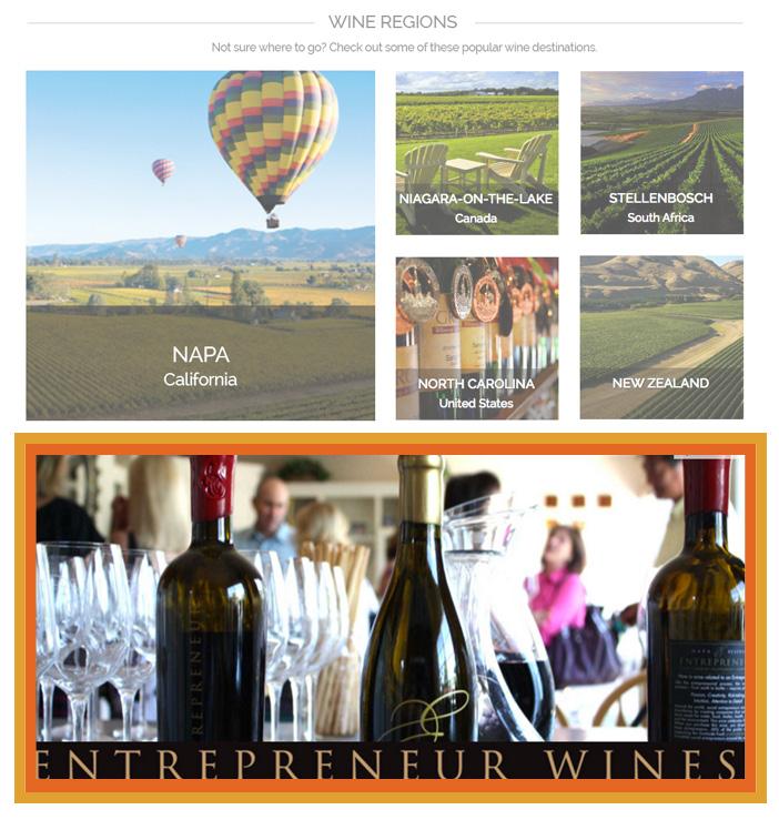 Situated among pertinent content aimed at guiding users to popular wine region destinations, this placement allows for seamless integration for your brand to