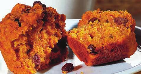Instructions: 1. Preheat oven to 375 F (190 C). 2. In a large bowl, combine flours, sugar, spices, baking powder, baking soda and raisins. 3. In a smaller bowl, beat eggs, then add pumpkin, oil and buttermilk.