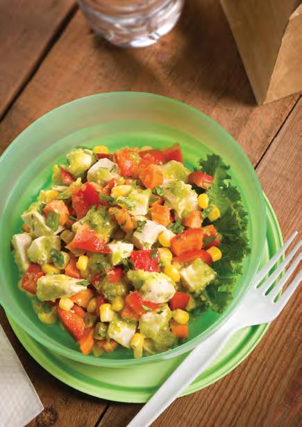 Chicken Tomatillo Salad Make a day ahead for a delicious lunch at work. Makes 6 servings. 1 cup per serving.