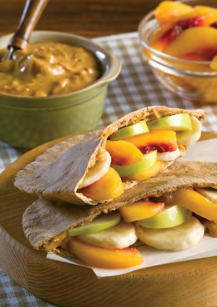 Peachy Peanut Butter Pita Pockets Delicious, nutritious, and sure to be a kid favorite! Makes 4 servings. ½ pita pocket per serving.