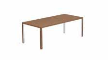 Square section metal legs Square section wood-effect legs 4 leg tables W. 120 x D.