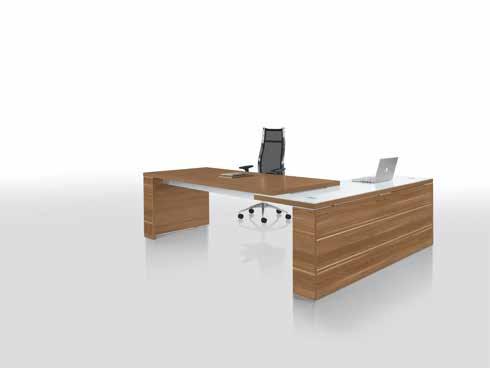 69 cm 7 Rectangular or square meeting table, supported by 4 metal legs with melamine finish on the external surfaces