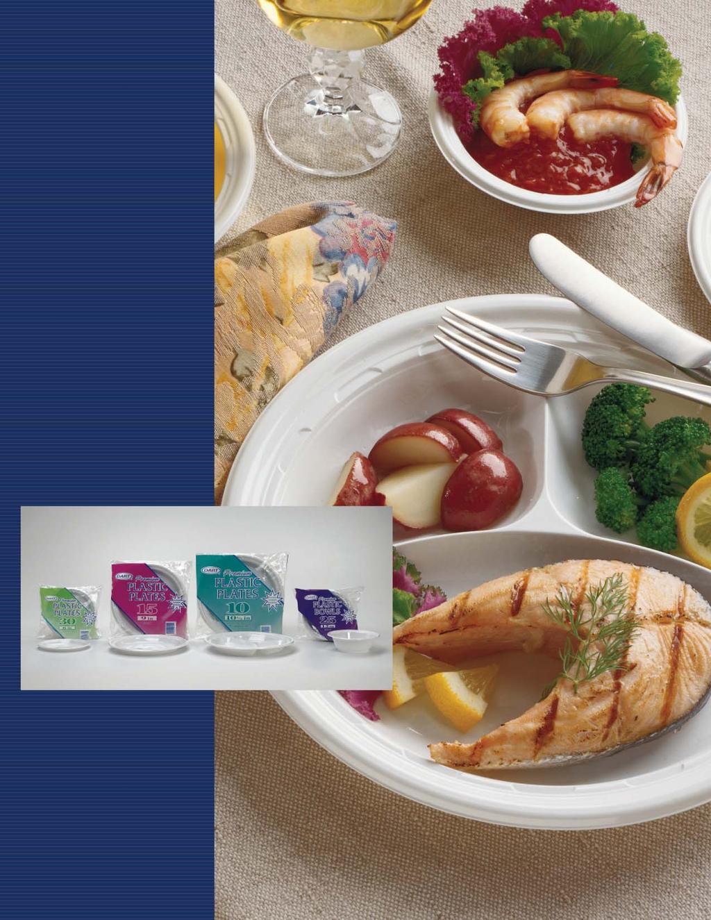 A favorite among consumers, Dart Plastic Dinnerware features a crystal cap layer for a china-like fi nish and increased strength.