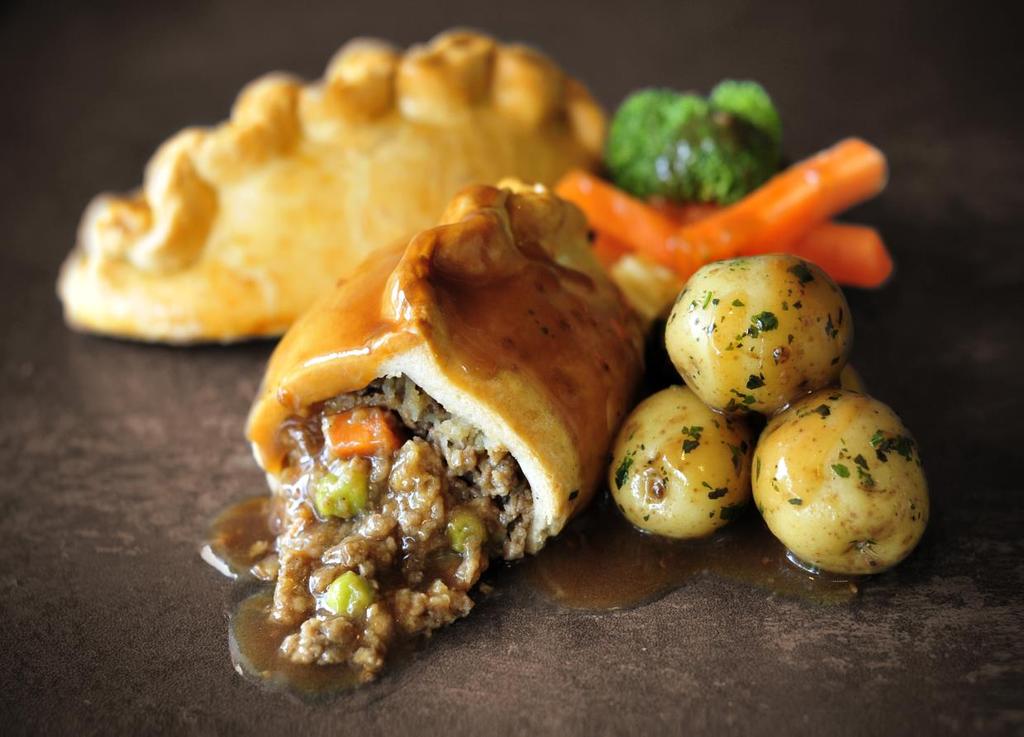 Classic Yorkshire Pasty Classic Yorkshire Pasty 235g Minced Beef with fresh potato carrot peas and onions