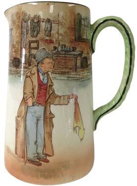 On this Royal Doulton jug Peggoty steadies himself with his cane. Dickens Tony Weller Pitcher 6.