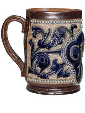 ' Stoneware Pitcher with Floral Scrolls 8.