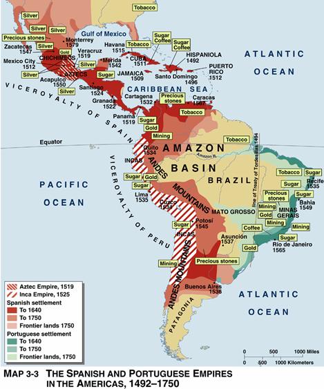 III. Three main lines of Spanish conquest in the Americas. A. First, subjugation of the Caribbean islands and coastal areas 1. Columbus (1492-1504) in the Caribbean 2.