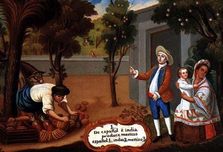 Representation of a Mestizo child during the Latin American colonial period.