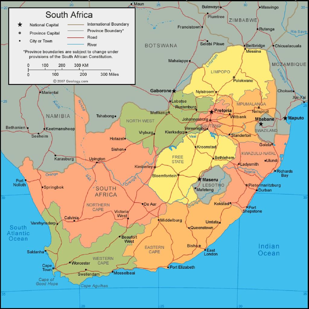 P.4 South Africa Market Overview South Africa 471,011 square miles = Texas, New Mexico and Oklahoma.
